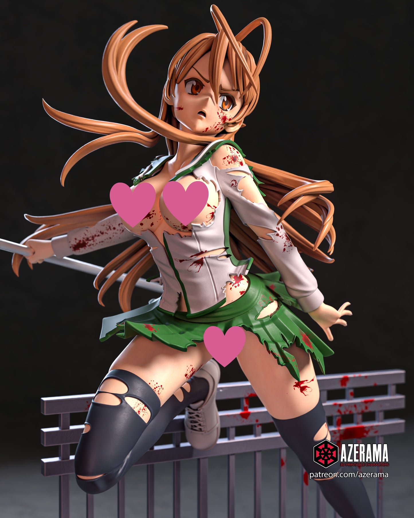 Saeko x Rei NSFW - Unassembled and Unpainted Garage Kit - Model Designed by Azerama