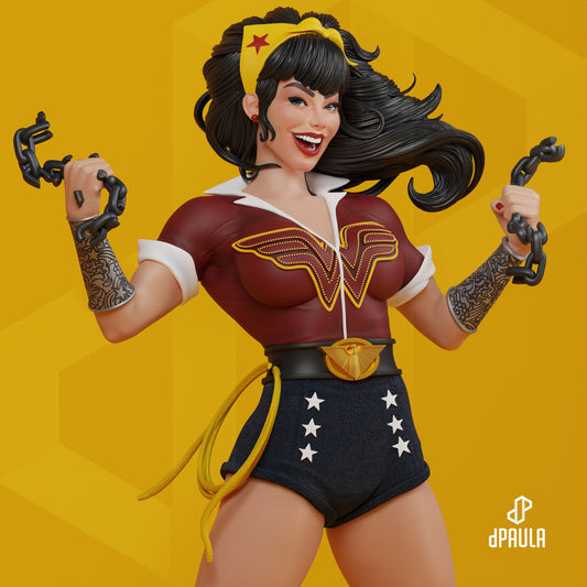 Wonder Woman Bombshell (VARIANT PARTS INCLUDED) - Unassembled and Unapinted Garage Kit - Model Designed by Abe3D/DePaula