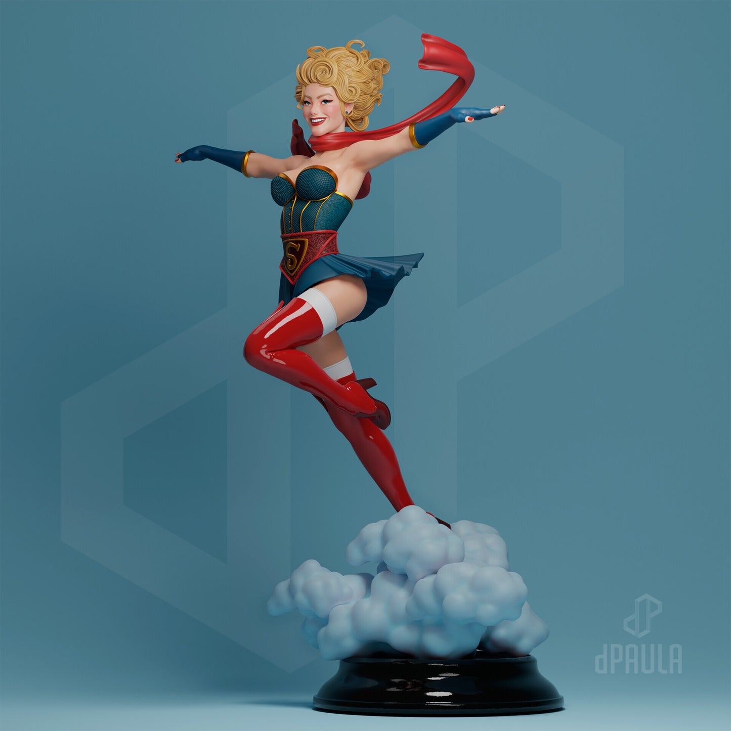 Supergirl Bombshell - Unassembled and Unpainted Garage Kit - Model Designed by Abe3D/DePaula