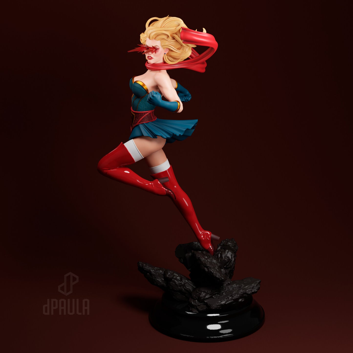 Supergirl Bombshell - Unassembled and Unpainted Garage Kit - Model Designed by Abe3D/DePaula