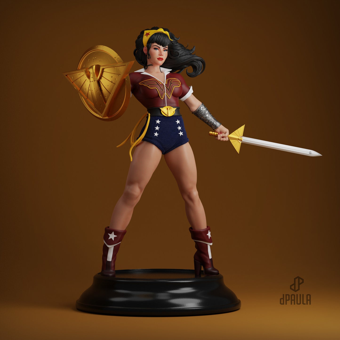 Wonder Woman Bombshell (VARIANT PARTS INCLUDED) - Unassembled and Unapinted Garage Kit - Model Designed by Abe3D/DePaula