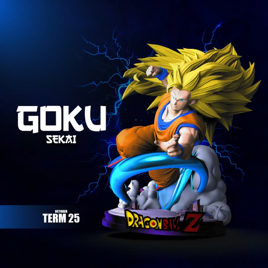 SSJ3 Goku - Unassembled and Unpainted Garage Kit - Model Designed by Sekai3D