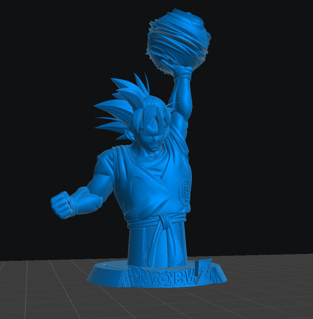 Goku vs Nappa  - Unassembled and Unpainted Garage Kit - Model Designed by Sekai3D