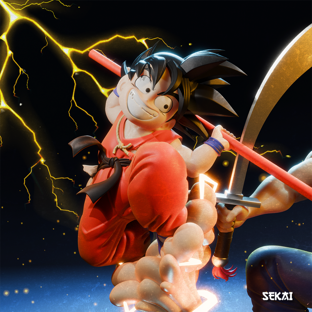 Goku vs Tao Pai Pai - Unassembled and Unpainted Garage Kit - Model Designed by Sekai3D