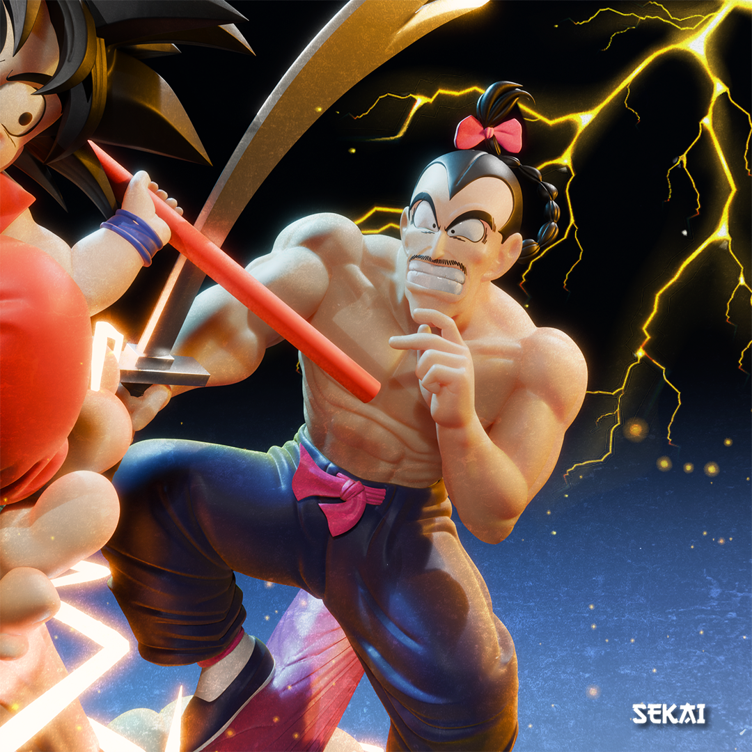 Goku vs Tao Pai Pai - Unassembled and Unpainted Garage Kit - Model Designed by Sekai3D