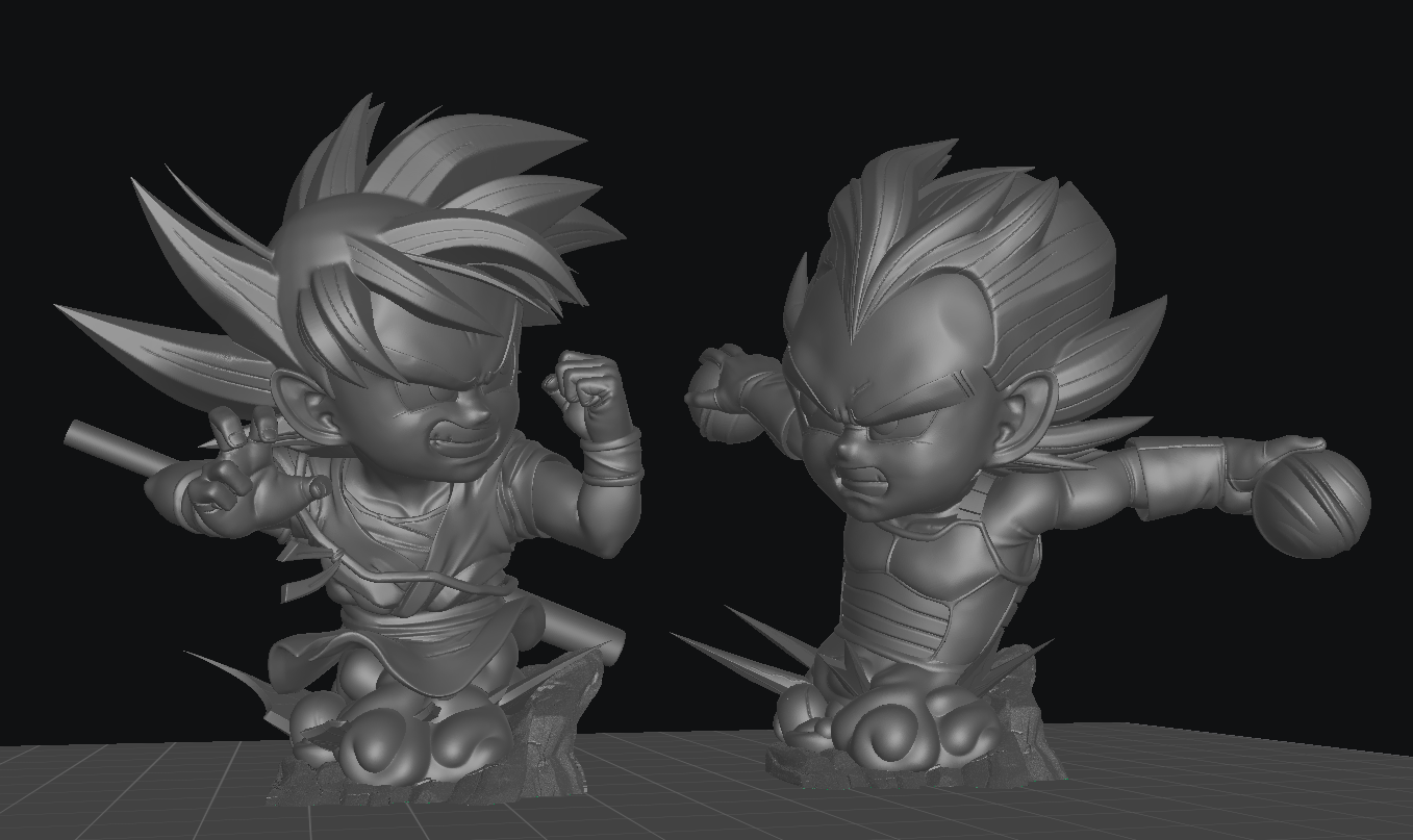 Goku vs Vegeta (DB Daima) - Unassembled and Unpainted Garage Kit - Model Desgined by Sekai3D
