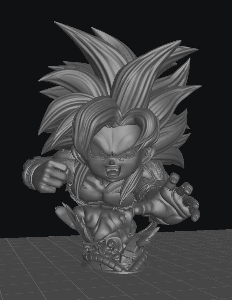 SSJ4 Goku (DB Daima) - Unassembled and Unpainted Garage Kit - Model Designed by Sekai3D