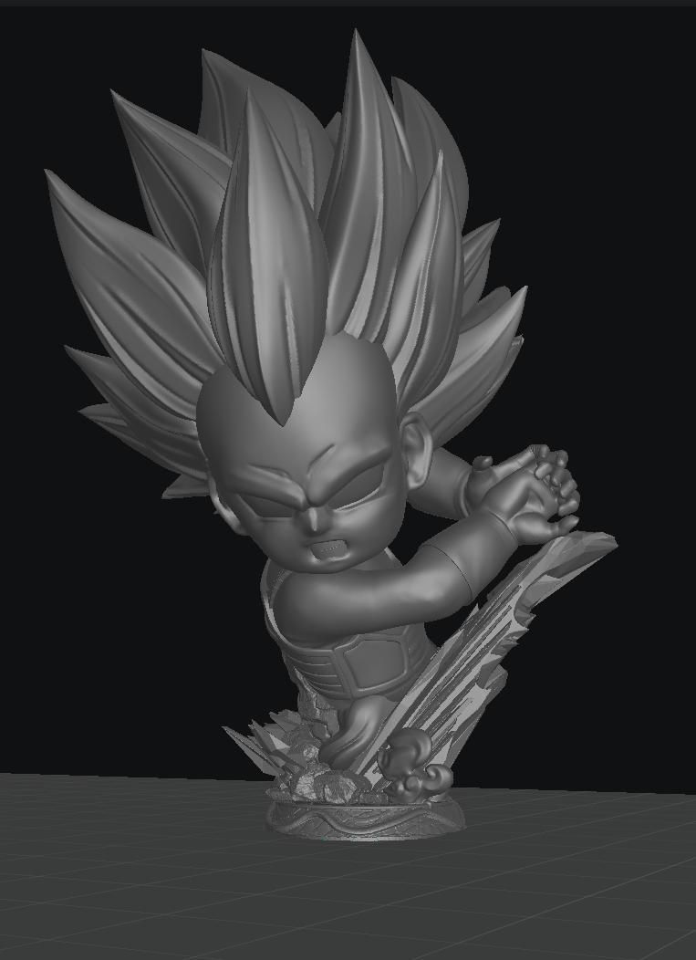 SSJ3 Vegeta (DB Daima) - Unassembled and Unpainted Garage Kit - Model Designed by Sekai3D