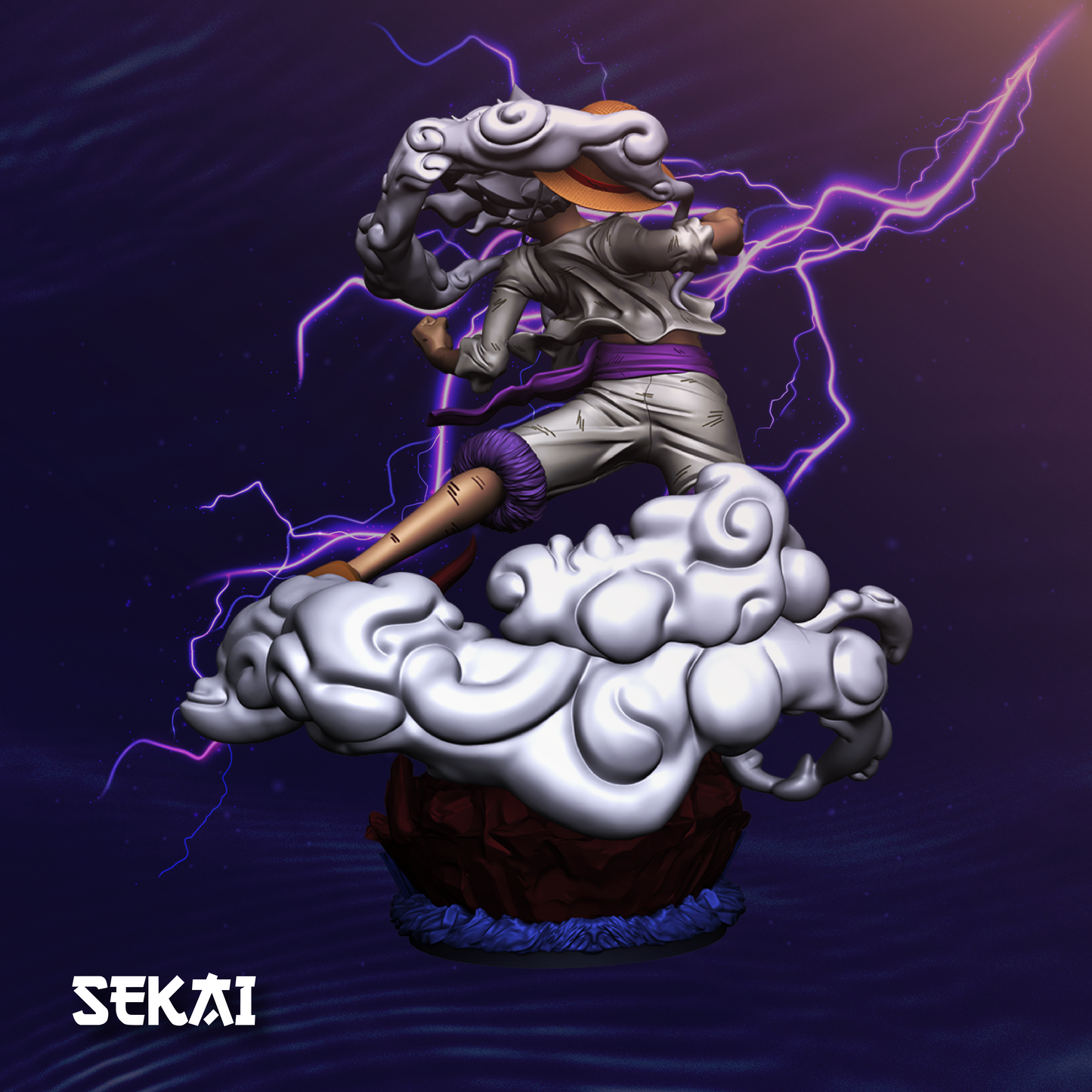 Luffy Gear 5 - Unassembled and Unpainted Garage Kit - Model Designed by Sekai3D