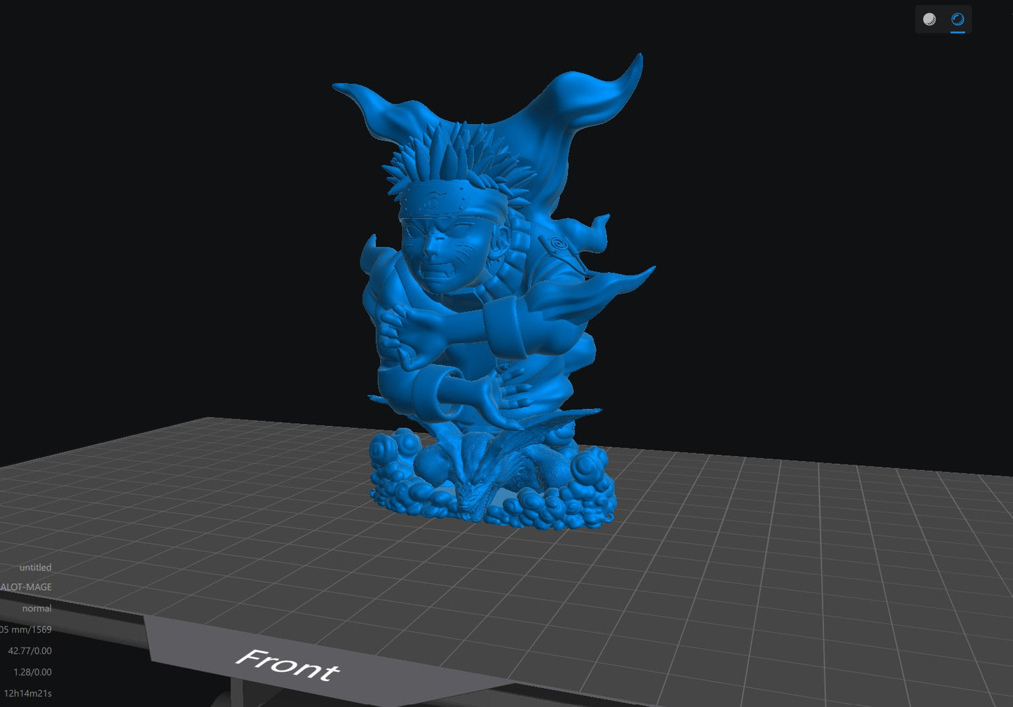 Naruto Nine-Tailed Fox Form - Unassembled and Unpainted Garage Kit - Model Designed by Sekai3D