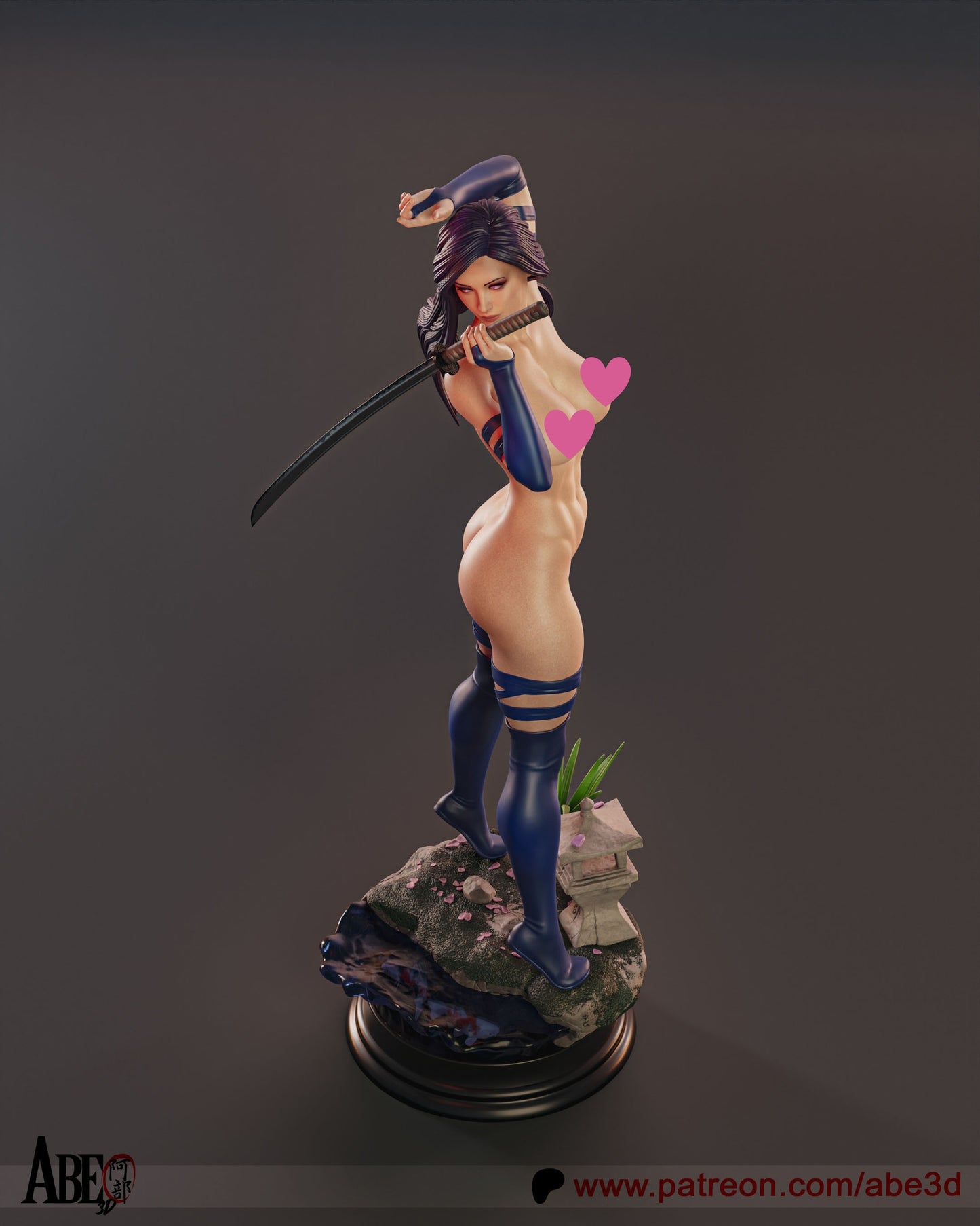 Psylocke NSFW - Unassembled and Unpainted Garage Kit - Model Designed by Abe3d