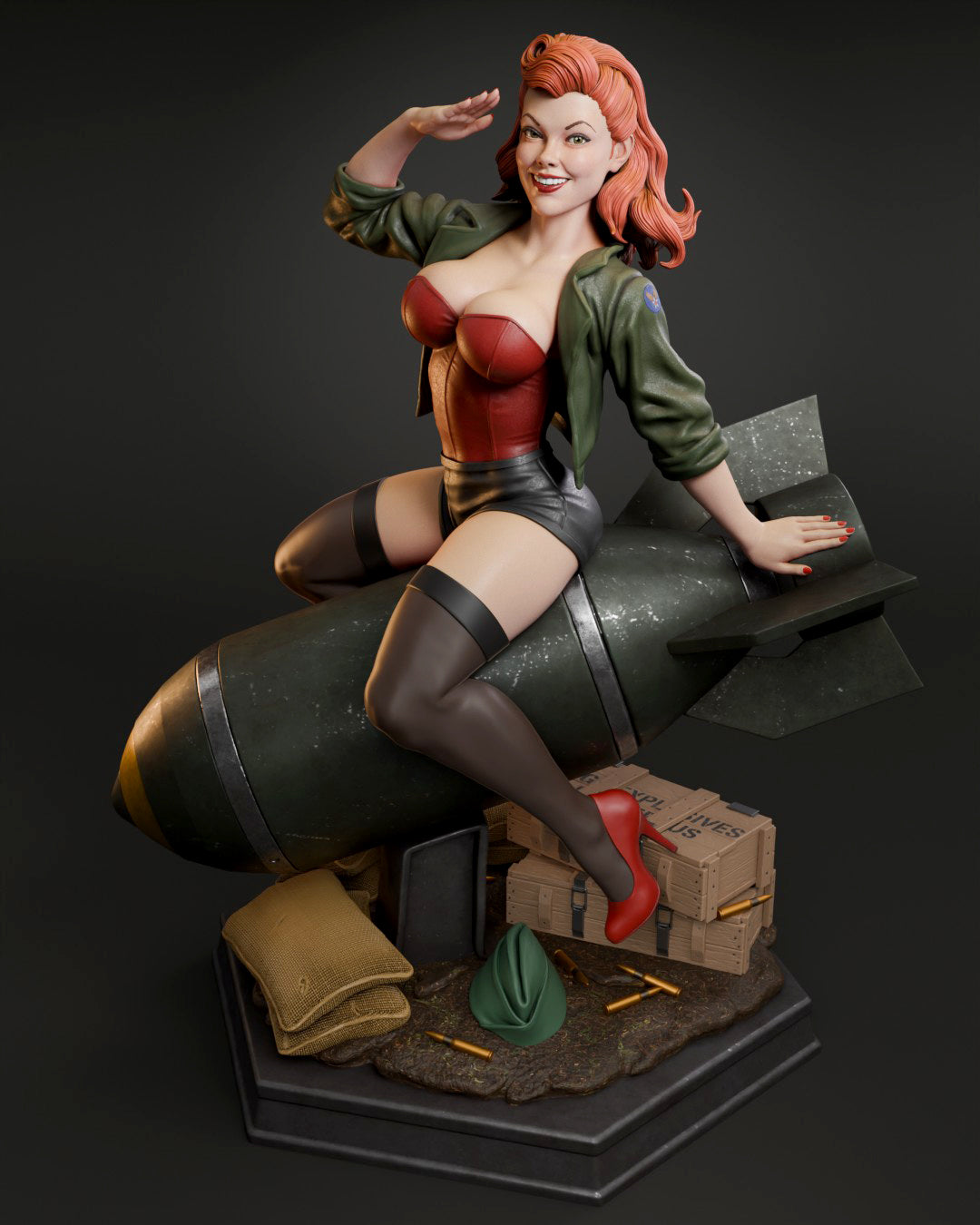 Air Force Bombshell - Unassembled and Unpainted Garage Kit - Model Designed by Abe3D/Stopa