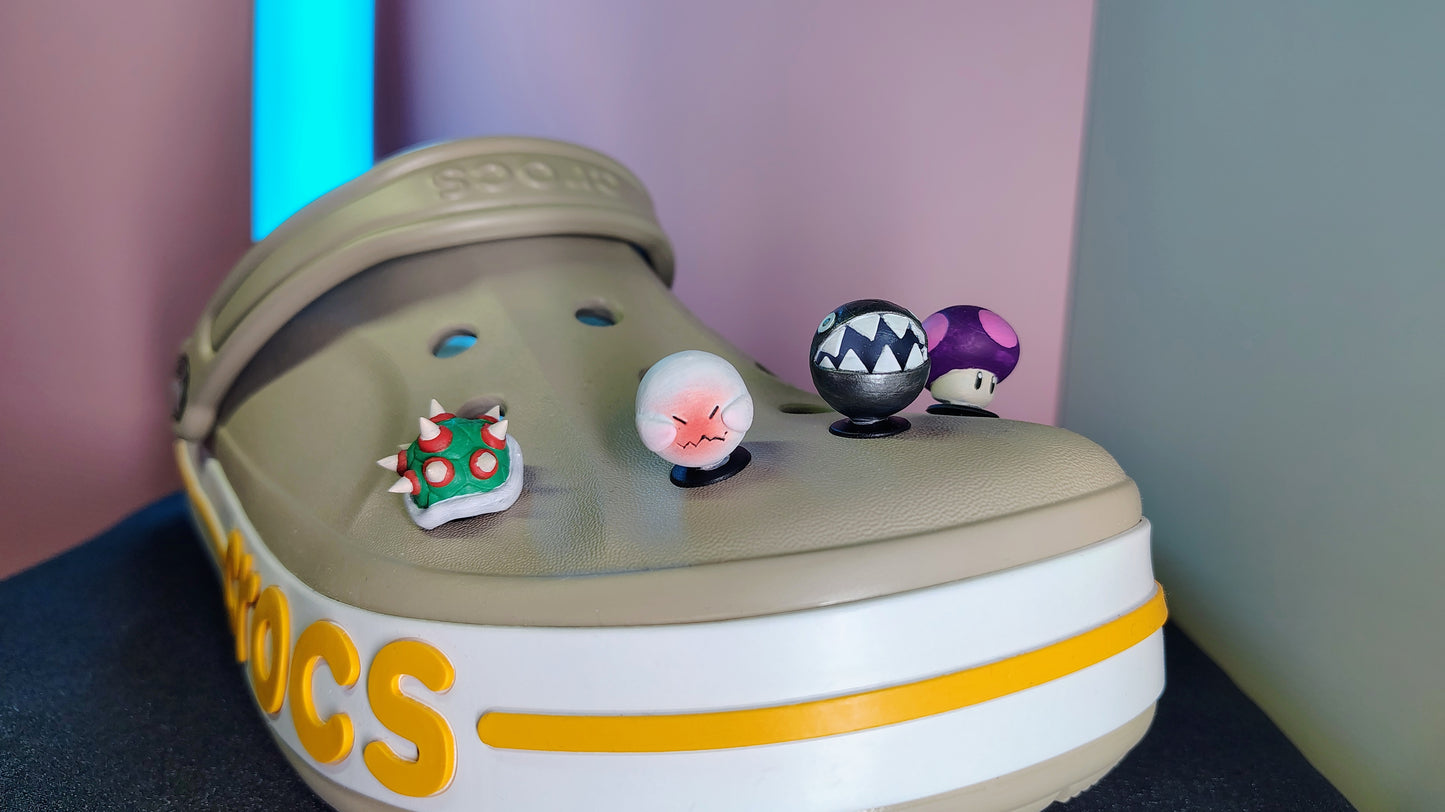 Mario Evil Shoe Charm Set - Printed and Painted