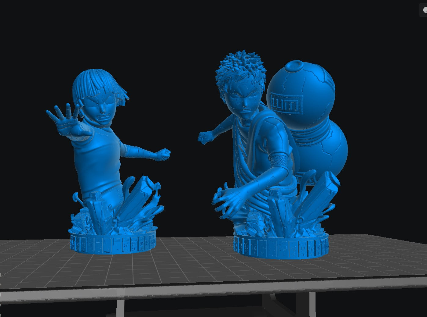 Rock Lee vs Gaara - Unassembled and Unpainted Garage Kit - Model Designed by Sekai3D