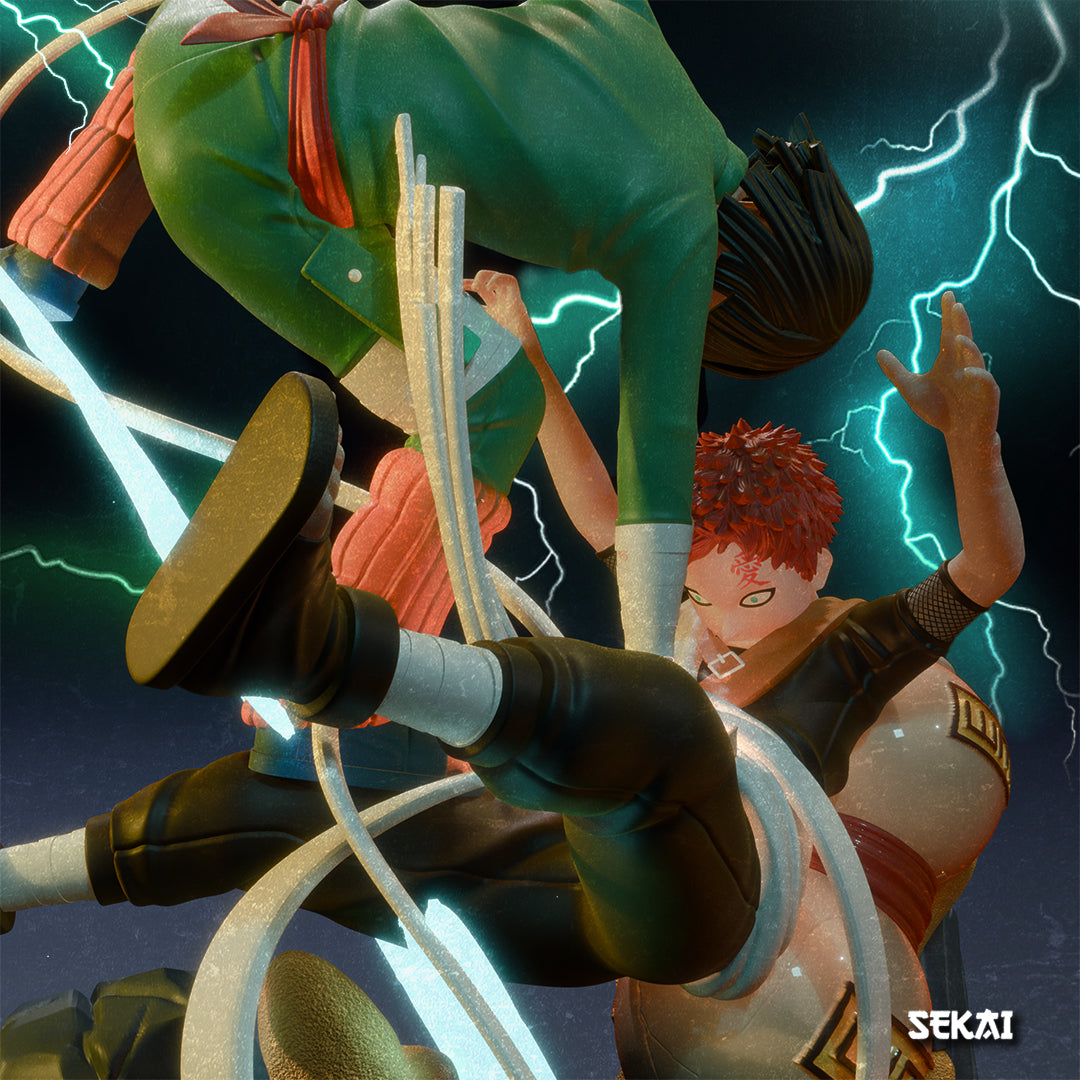 Rock Lee vs Gaara - Unassembled and Unpainted Garage Kit - Model Designed by Sekai3D