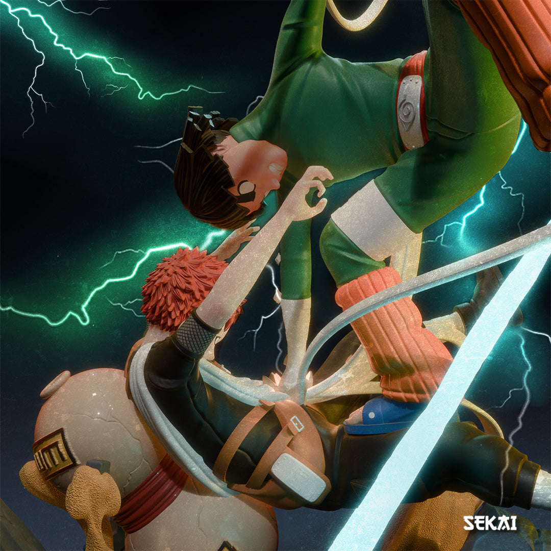 Rock Lee vs Gaara - Unassembled and Unpainted Garage Kit - Model Designed by Sekai3D