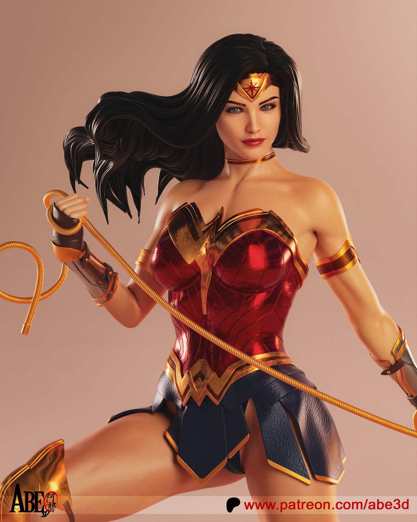 Wonder Woman - Unassembled and Unpainted Garage Kit - Model Designed by Abe3D