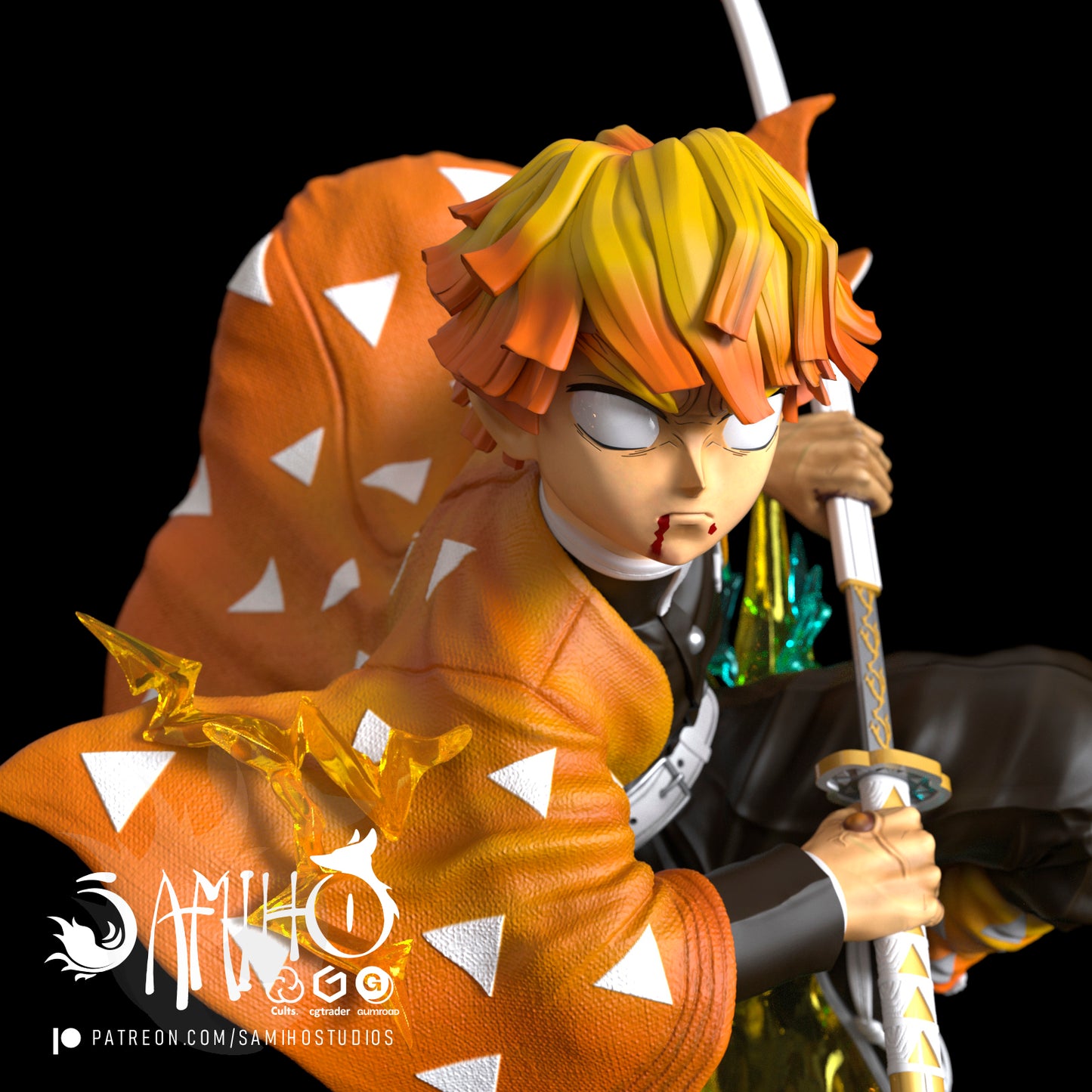 Zenitsu - Unassembled and Unpainted Garage Kit - Model Designed by Samiho Studios