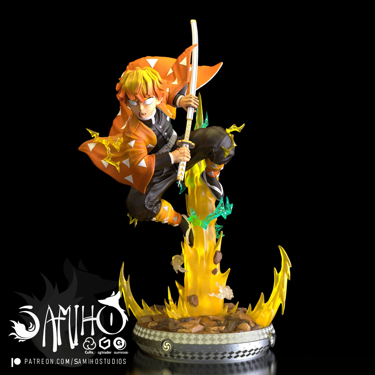 Zenitsu - Unassembled and Unpainted Garage Kit - Model Designed by Samiho Studios