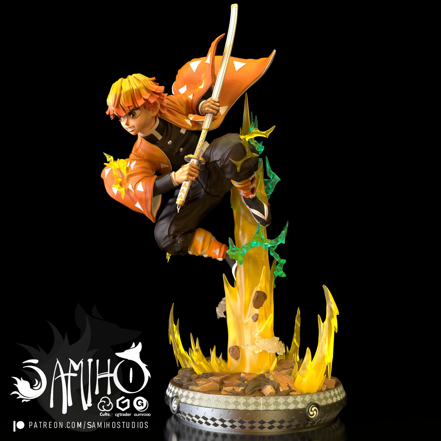 Zenitsu - Unassembled and Unpainted Garage Kit - Model Designed by Samiho Studios