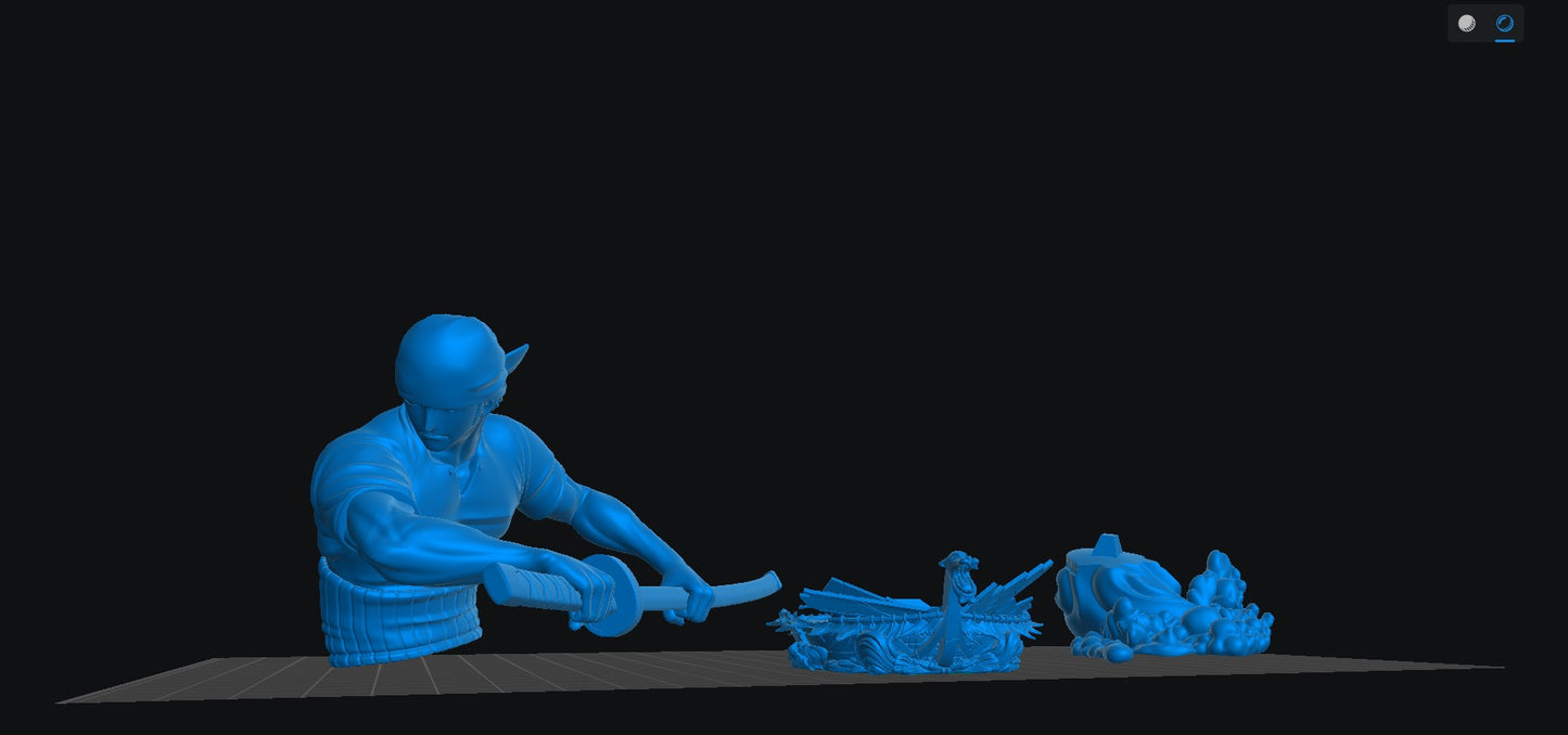 Zoro vs Mihawk Diorama - Unassembled and Unpainted Garage Kit - Model Desgined by Sekai3D